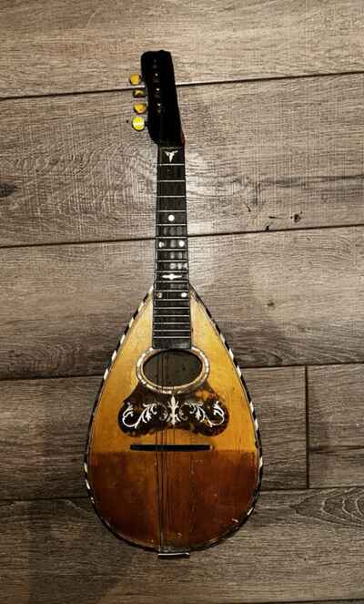 Antique 8 String Mandolin Bowl Back Mother Of Pearl Inlay READ