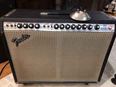 1974 Fender Twin Reverb Silverface - master volume, foot switch