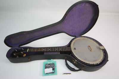Vega tenor banjo 1916 STYLE F antique w original case Martin Vega Strings new