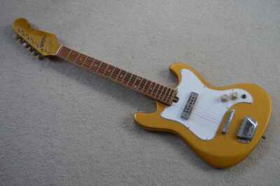 Vintage c. 1960s Telestar (Teisco) single-pickup electric guitar, gold sparkle