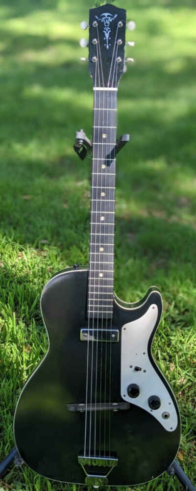 1964 Harmony Alden H45 Stratotone Black Tuxedo Semi Hollow Electric Guitar