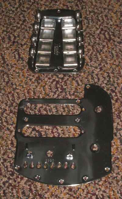Fender Deluxe 8 lap steel guitar bridge plate and tuner pan