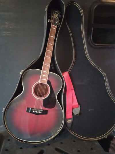 vintage yamaha FJ 645A acoustic guitar with case, blue jean