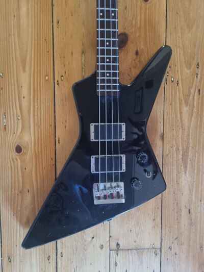 Fernandes Explorer Bass, Active EMG mod, Black, MIJ 1985, BXB-55