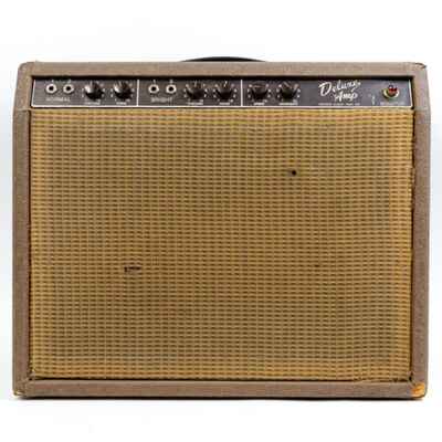 1962 Fender Brownface Deluxe Tube Combo Guitar Amplifier *Serviced*