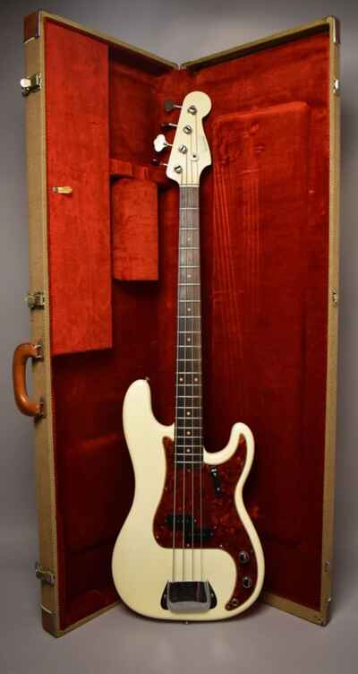 1963 Fender Precision Bass Olympic White Refin Pre-CBS w / HSC