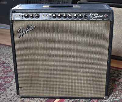 1966 Fender Super Reverb AB763 4x10" Combo Amplifier Black CBS