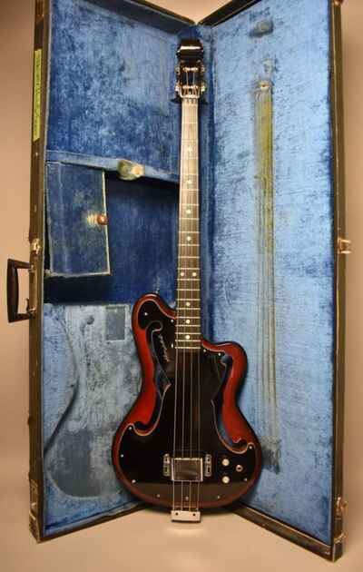 1968 Ampeg AEB-1 Scroll Bass Red Sunburst w / OHSC