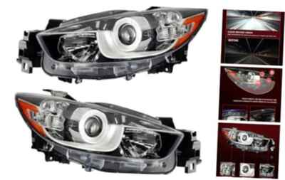 Headlight Assembly, Compatible with CX5 2013-2016, Bumper Headlamp Chrome