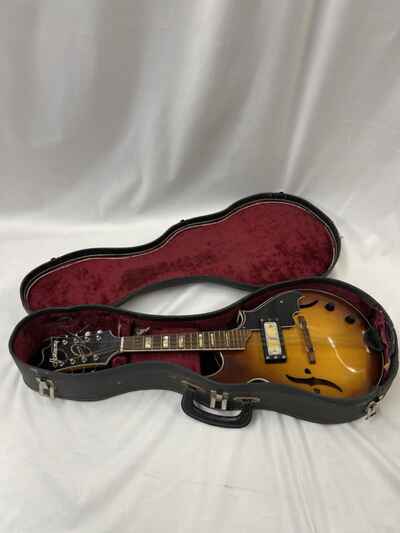 Harmony H-835 Hollow body Electric Mandolin - Tested w / case 1970