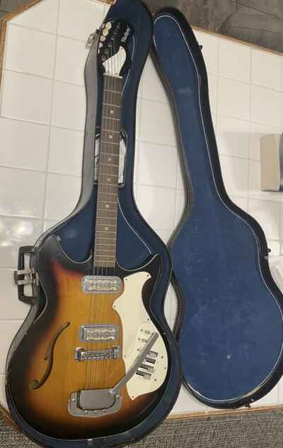 Vintage Harmony Rebel H82 Electric Guitar  Sunburst W / Hard Case