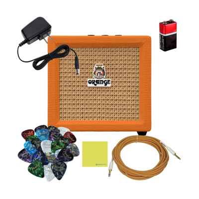Orange Amps Crush Mini 3W Guitar Amp Combo Set - Portable Mini Amplifier, Pow