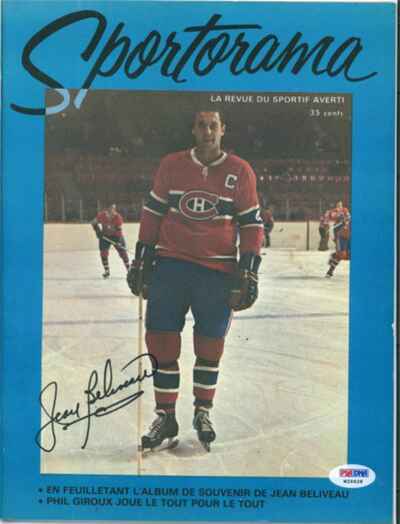 1967 Sportorama Magazine signed by Montreal Canadiens Jean Beliveau PSA !