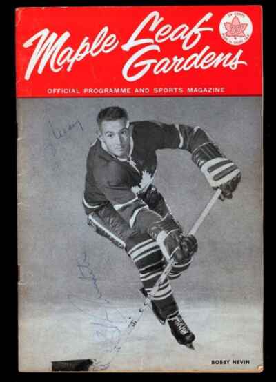 1963 Maple Leafs Red Wings Stanley Cup Clinching Game Program Signed King Clancy