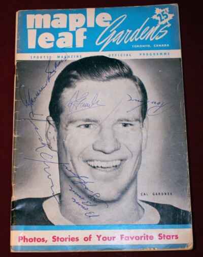 1951 Canadiens Maple Leafs Program Signed Maurice Richard Dick Irvin Ross Lowe !