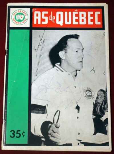 1963-4 Quebec Aces Montreal Canadiens Program Signed x 4 Henri Richard Hodge!
