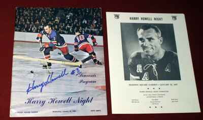 Vintage 1967 Harry Howell Night Signed Program + 2 Original Photos NY Rangers !
