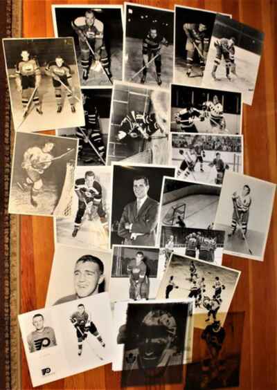 Huge Lot 25 Vintage Original Hockey Photos + Negatives 1940
