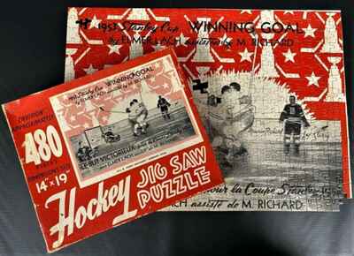 1953 Montreal Canadiens Stanley Cup Winning Goal Jigsaw Puzzle Maurice Richard!