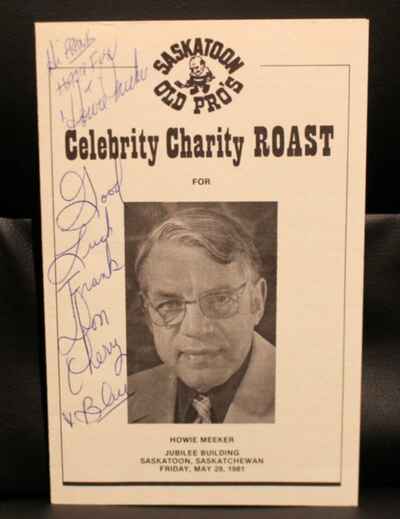 1981 Saskatoon Old Pros Celebrity Roast Program Signed Howie Meeker Don Cherry!