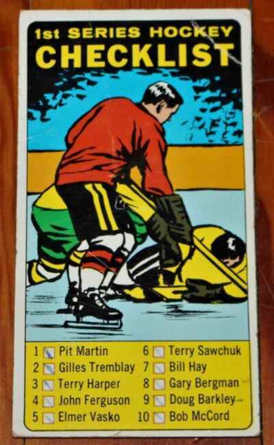 1964 Topps Hockey Tall Boy Card 1st Series Checklist!