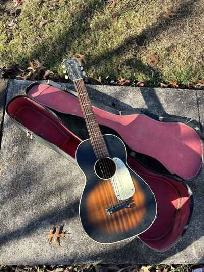 Vintage  Stella Harmony Acoustic Guitar With Case