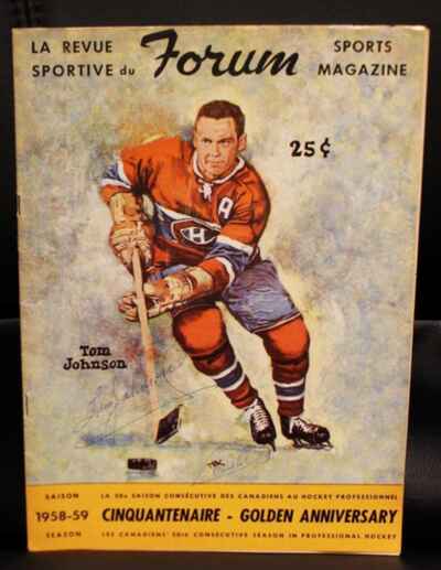 Vintage 1959 Montreal Canadiens Program Signed Artist Tex Coulter NFL Football!