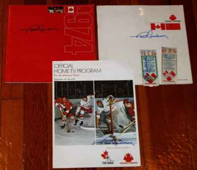 1972 1974 Summit Series Paul Henderson Signed Lot Game 2 Ticket Stubs Programs !