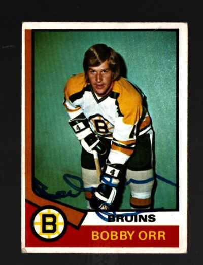 Bobby Orr Signed 1974 O Pee Chee OPC Hockey Card Boston Bruins!