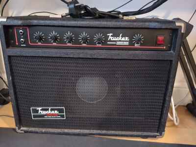 Vintage Custom Sound Trucker electric guitar amplifier With Squire Strat
