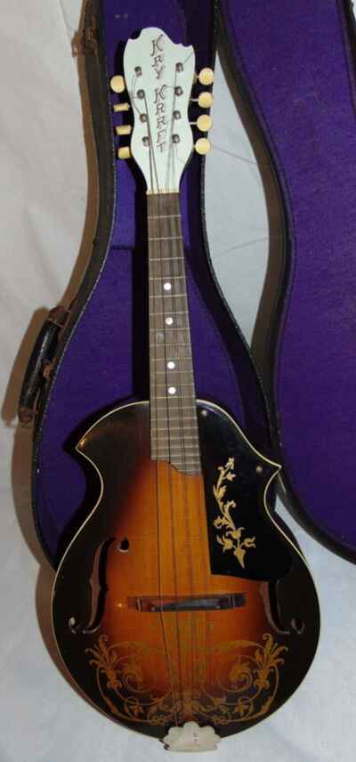 Scarce Kay Kraft Arch Top Mandolin Sunburst 8 string Instrument Style A 1930