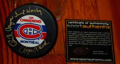 1971 Goalies Rogie Vachon Gump Worsley Phil Myre Signed Montreal Canadiens Puck