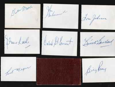 Vintage 1951 Montreal Canadiens Mini Autograph Album 8 Signed Pages Elmer Lach!