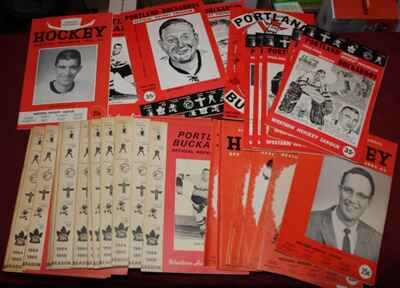 Huge Lot 45 Vintage Portland Buckaroos WHL Hockey Programs 1961 - 1973!