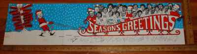 Rare Vintage 1972 Vancouver Canucks Jumbo Sized Christmas Card