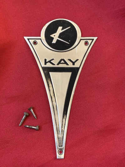 1950s USA Kay Guitar & Bass Peghead Logo Badge Original Part
