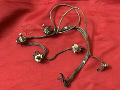 Teisco Hollow Body Guitar Wiring Harness Pots Caps Jack Vintage (1 Pot Broken)