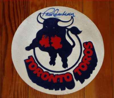 Vintage 1974 WHA Toronto Toros Hockey Jersey Crest Patch Signed Paul Henderson!