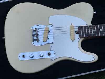 60s minty Yellow telecaster guitar vintage guitar MIJ UNIVOX Kingston Case tele