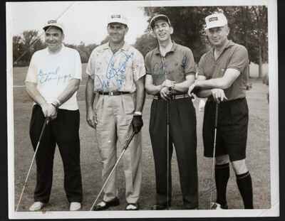 1959 Original Maurice Richard Elmer Lach Signed Golf Photo Montreal Canadiens!