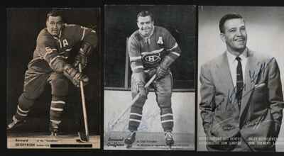 14 Vintage Montreal Canadiens Signed Postcards 1960