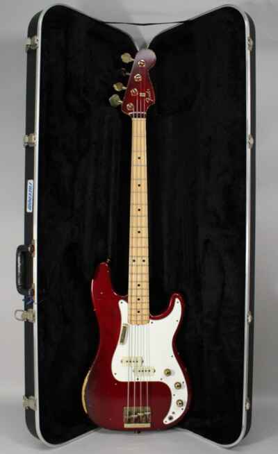 1980 Fender Precision Special Bass Candy Apple Red Active EQ w / OHSC