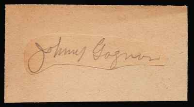 Vintage Johnny "Black Cat" Gagnon Montreal Canadiens 1930-40 Autograph dec 1984