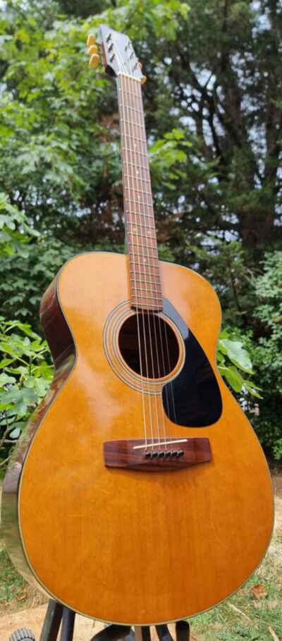 Rare Yamaha FG110 Black Label Acoustic Guitar Circa 1976