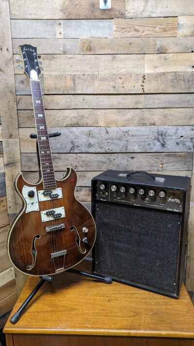 Norma EG673-2HR Teisco  Hollowbody Vintage MIJ Electric Guitar w /  Matching Amp