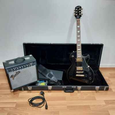 Epiphone Les Paul Standard Ebony Electric Guitar 2005 + Fender Frontman 15W