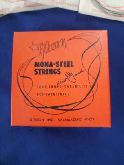 4  Gibson Mona-Steel Guitar String A or 5th Wound & Box 1950