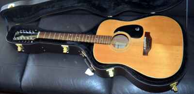 Epiphone FT-160N 12 String Acoustic Guitar 1970s Great Condition New Case.