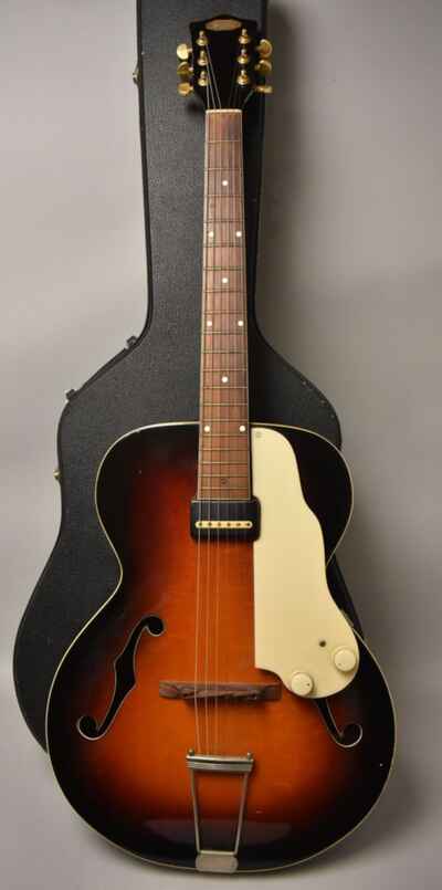 1955 Supro El Capitan Electric Archtop Acoustic Sunburst w / HSC