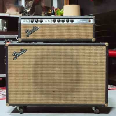 1965 Fender Bandmaster AB763 Piggyback Head and Cab Set *Fully Serviced* w /  D131